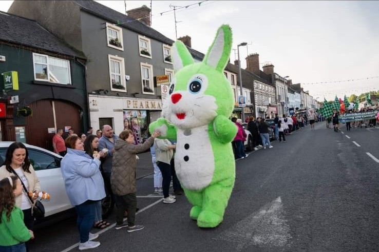 The magic green rabbit at the parade.